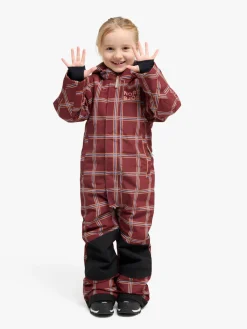 Børn Nordbjrn Flyverdragter|Overtøj-Nordbjörn Enelunden Flyverdragt, Madder Brown Checked