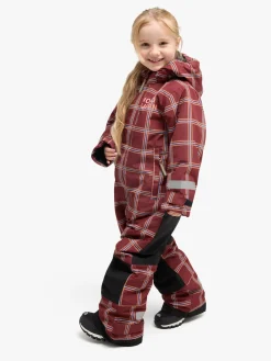 Børn Nordbjrn Flyverdragter|Overtøj-Nordbjörn Enelunden Flyverdragt, Madder Brown Checked