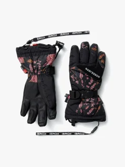 Tilbehør|Vintertøj|Nordbjrn Nordbjørn Explore Jr Handsker, Dark Floral Lyserød