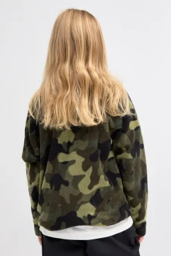 Børn Nordbjrn Fleecetøj-Nordbjørn Malö Fleecetrøje, Camo Splash Deep Lichen Green