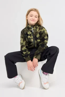 Børn Nordbjrn Fleecetøj-Nordbjørn Malö Fleecetrøje, Camo Splash Deep Lichen Green