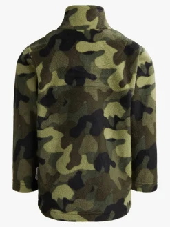 Børn Nordbjrn Fleecetøj-Nordbjørn Malö Fleecetrøje, Camo Splash Deep Lichen Green