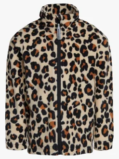 Børn Nordbjrn Fleecetøj-Nordbjørn Malö Fleecetrøje, Leopardy Wheat