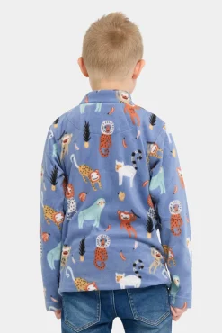 Fleecetøj|Nordbjrn Nordbjørn Malö Fleecetrøje, Monkey Buisness Country Blue Blå/Flerfarvet