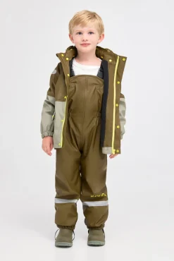 Børn Nordbjrn Regntøj-Nordbjørn Molde Foret Regnsæt, Dark Olive/Shadow