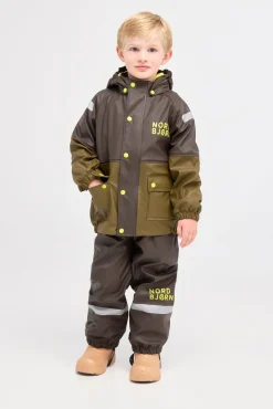 Børn Nordbjrn Regntøj-Nordbjørn Molde Foret Regnsæt, Delicioso/Dark Olive