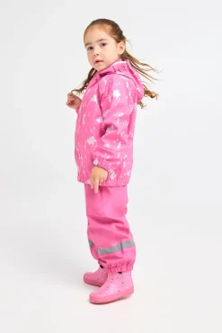 Børn Nordbjrn Regntøj-Nordbjørn Nordsjön Reflekterende Regnsæt, Cloud Sky Ibis Rose