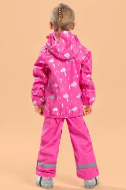 Børn Nordbjrn Regntøj-Nordbjørn Nordsjön Reflekterende Regnsæt, Cloud Sky Ibis Rose