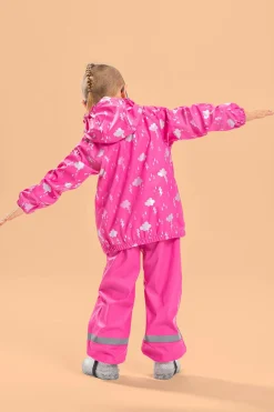 Børn Nordbjrn Regntøj-Nordbjørn Nordsjön Reflekterende Regnsæt, Cloud Sky Ibis Rose