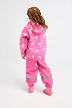 Børn Nordbjrn Regntøj-Nordbjørn Nordsjön Reflekterende Regnsæt, Cloud Sky Ibis Rose