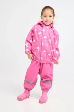 Børn Nordbjrn Regntøj-Nordbjørn Nordsjön Reflekterende Regnsæt, Cloud Sky Ibis Rose