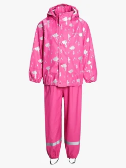 Børn Nordbjrn Regntøj-Nordbjørn Nordsjön Reflekterende Regnsæt, Cloud Sky Ibis Rose