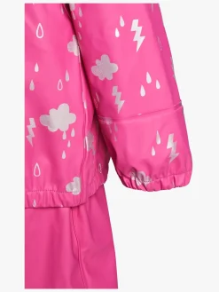 Børn Nordbjrn Regntøj-Nordbjørn Nordsjön Reflekterende Regnsæt, Cloud Sky Ibis Rose