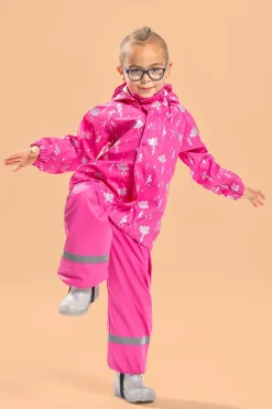 Børn Nordbjrn Regntøj-Nordbjørn Nordsjön Reflekterende Regnsæt, Cloud Sky Ibis Rose