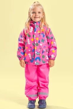 Børn Nordbjrn Regntøj-Nordbjørn Nordvik Foret Regnsæt, Azalea Pink