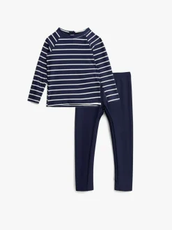 Uv & Strand|Nordbjrn Nordbjørn Sandhamn UV-Sæt, Navy Stripe Blå/Hvid