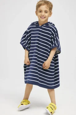 Uv & Strand|Nordbjrn Nordbjørn Skrea Badeponcho, Navy Stripe Blå/Hvid