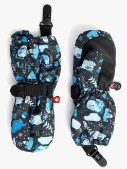 Tilbehør|Vintertøj|Nordbjrn Nordbjørn Snowbird Vanter, Yeti Party Sort/Blå