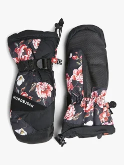 Tilbehør|Vintertøj|Nordbjrn Nordbjørn Valley Jr Vanter, Night Flower Sort/Rød/Lyserød