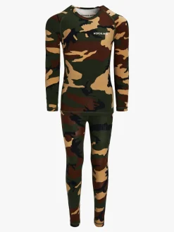 Undertøj|Nordbjrn Nordbjørn Verbier Skiundertøj Bamboo, Camo Classic Grøn/Brun/Beige