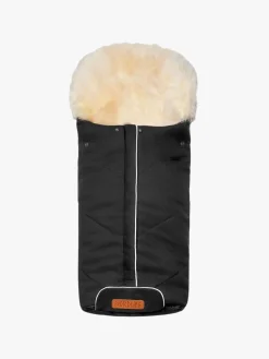 Køreposer|Nordlys Saga Lammeskindskørepose, Sort/Natur Hvid/Sort