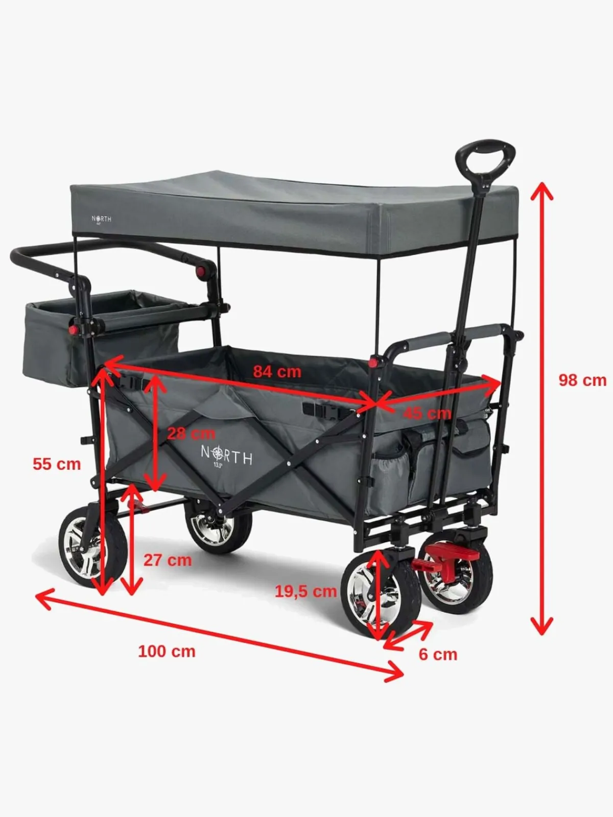 North135 Friluftsliv-North 13.5 Porter Trækvogn, Ivy Grey