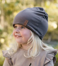 Børn OICANWear Tilbehør-OICAN Wear  Fleeceforet Hue med Hovedbeskyttelse, Taupe