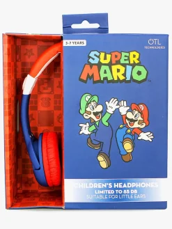 Elektronik & Media|OTLTechnologies OTL Super Mario Junior On-Ear 85Db Høretelefoner Mario Blå/Hvid