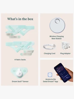 Sikkerhed|Owlet Dream Sock Babyalarm, Mint Blå