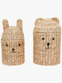 Opbevaring|OYOY Bear & Rabbit Opbevaringskurv 2-pak, Nature