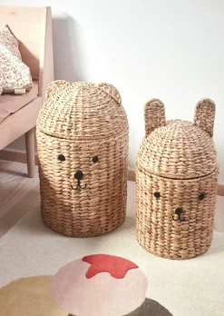 Opbevaring|OYOY Bear & Rabbit Opbevaringskurv 2-pak, Nature