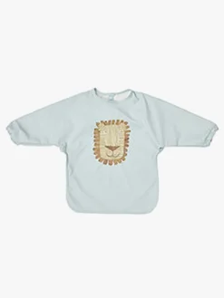 Spisetid|OYOY Lobo Løve  Langærmet Hagesmæk, Ice Blue Blå