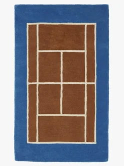 Børn OYOY Gulvtæpper-Tennis Gulvtæppe 88x150, Caramel/Optic Blue