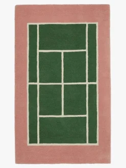 Gulvtæpper|OYOY Tennis Gulvtæppe 88x150, Green/Rose Grøn