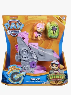 Legetøjsfigurer|PawPatrol Paw Patrol Dino Rescue Køretøj  m. Figur Skye Grå/Lyserød