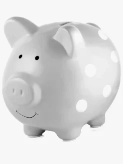 Børn Pearhead Interiør-Sparegris Medium, Polka Dot Gray