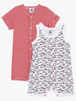 Heldragter|PetitBateau Petit Bateau Onesies, Rød/Hvid
