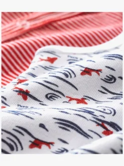 Heldragter|PetitBateau Petit Bateau Onesies, Rød/Hvid