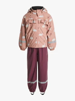 Børn PetiteCherieAtelier Regntøj-Petite Chérie Atelier Aline Foret Regnsæt, Swan Mellow Rose