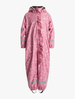 Regntøj|PetiteCherieAtelier Petite Chérie Atelier Ally Foret Regndragt, Flowers Satchet Pink Grøn/Lyserød/Hvid