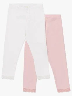 Børn PetiteCherieAtelier Underdele-Petite Chérie Atelier Amandine Leggings 2-Pak, Pink/White
