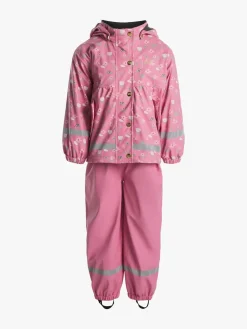 Regntøj|PetiteCherieAtelier Petite Chérie Atelier Amira Foret Regnsæt, Flowers Satchet Pink Lyserød/Hvid