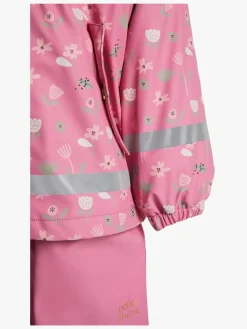 Regntøj|PetiteCherieAtelier Petite Chérie Atelier Amira Foret Regnsæt, Flowers Satchet Pink Lyserød/Hvid