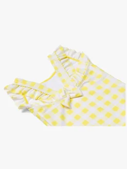 Uv & Strand|PetiteCherieAtelier Petite Chérie Atelier Bonnie Badedragt, Limelight Gul/Hvid