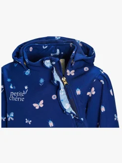 Børn PetiteCherieAtelier Overtøj-Petite Chérie Atelier Julie Softshelldragt, Butterflies and Flowers Medieval Blue
