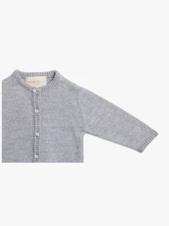 Børn PetiteCherieAtelier Uldtøj|Overdele-Petite Chérie Atelier Margit Babytrøje, Light Grey/Grey Melange