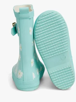 Gummistøvler|PetiteCherieAtelier Petite Chérie Atelier Stella Gummistøvler, Flower Turquoise Blå/Hvid