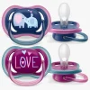 PhilipsAvent Sutter & Suttesnore-Philips Avent Ultra Air Deco Sut 2-Pak 18+m, Lyserød/Pink