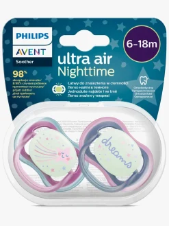 Sutter & Suttesnore|PhilipsAvent Philips Avent Ultra Air Night Sutter 2-Pak 6-18m, Lyserød/Pink
