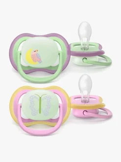 Philips Sutter & Suttesnore-Avent Ultra Air Sut Nat 6-18m 2-pak, Pink/lysegrøn